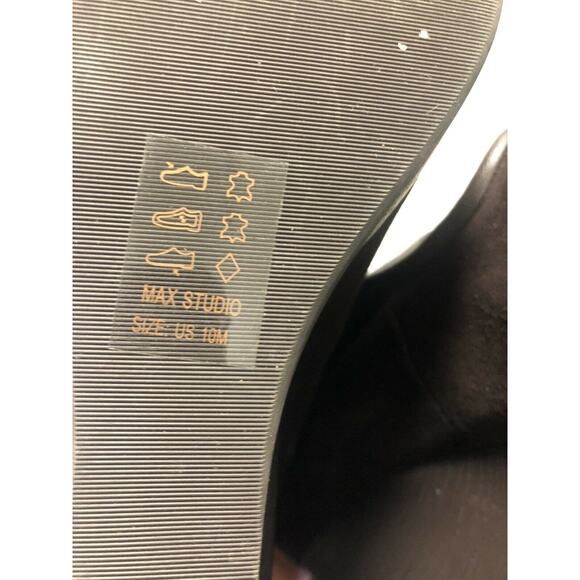 Max Studio Boots Suede Brown Wedge Platform Size 10 - Picture 6 of 6